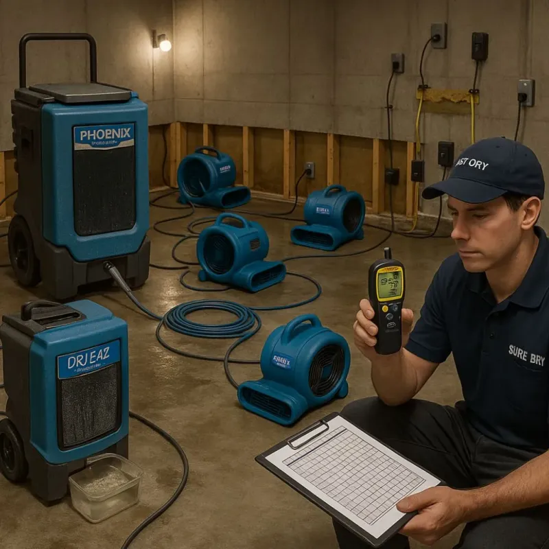 Structural Drying and Dehumidification process in Crystal City, TX